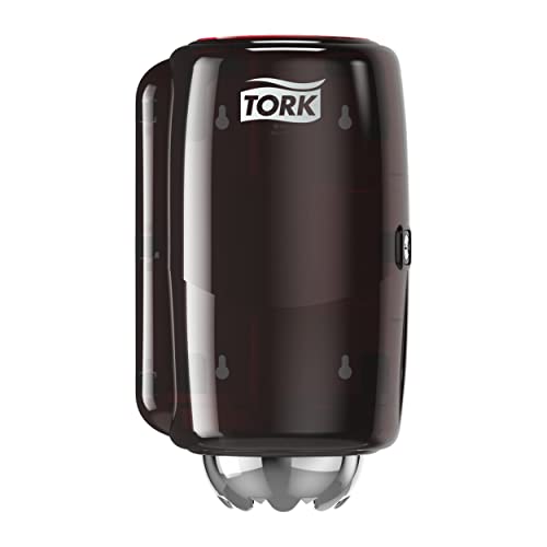 Tork 658008 Mini Innenabrollungsspender für M1 Papierwischtücher im Performance Design / Wischtuchspender für hygienische Einzeltuchentnahme in Rot-Schwarz von Tork