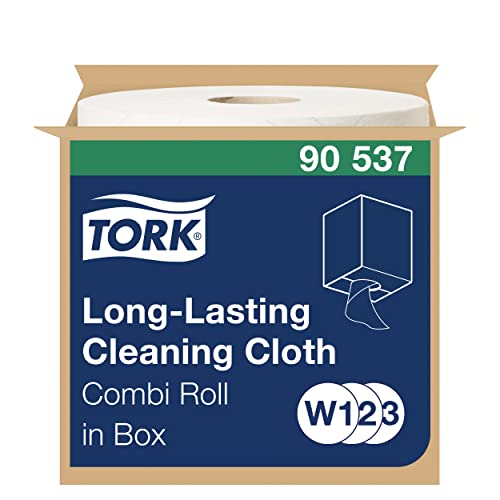 Tork Langlebige Reinigungstücher Weiß W1/2/3, Kombirolle, 1 × 300 Tücher, 90537 von Tork