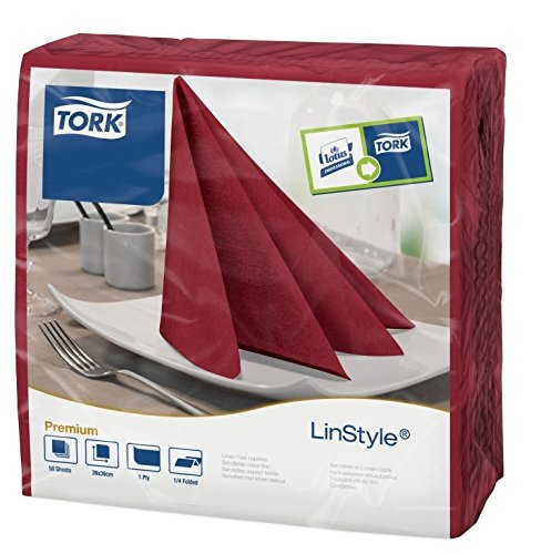 Tork Linstyle Dinnerservietten, Bordeauxrot, 50 Stück von Tork