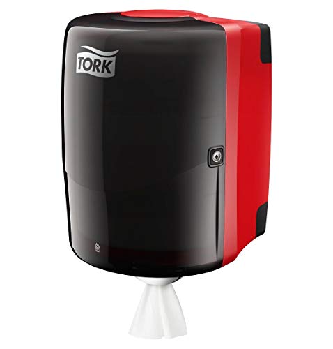 Tork Maxi Innenabrollungsspender Rot und Rauchgrau W2, Robustes Design, Performance Linie, 44,7 cm × 32,8 cm × 30,2 cm, 653008 von Tork