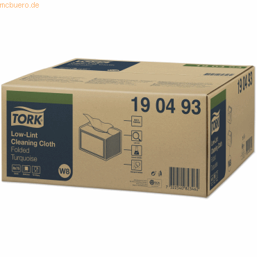 Tork Reinigungstücher fusselarm W8 1-lagig 38,5x30cm türkis 8x75 Tüche von Tork