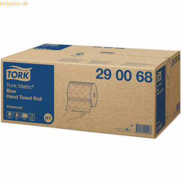 6 x Tork Rollenhandtuch Matic H1 21x24,5cm 2-lagig blau 6x150m von Tork