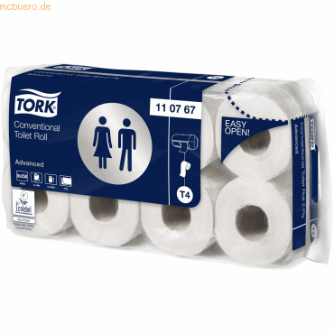 Tork Toilettenpapier Advanced Conventional 2-lagig weiß VE=8x8 Rollen von Tork