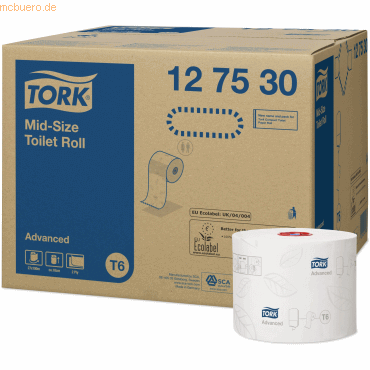 Tork Toilettenpapier Premium Compact 2-lagig 100m hochweiß VE=27 Rolle von Tork