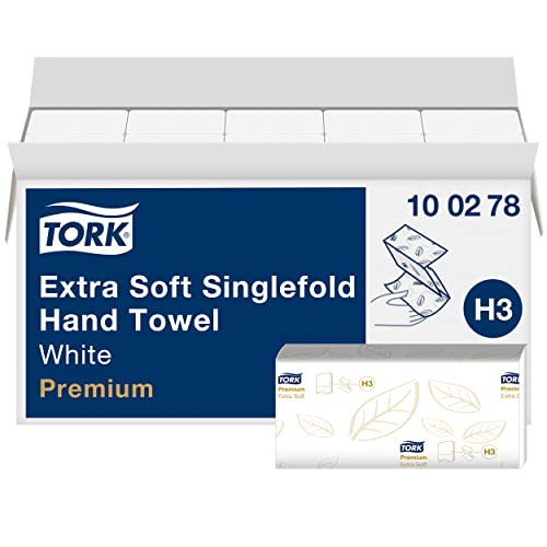 Tork extra weiche Zickzack Papierhandtücher Premium 100278 - H3 Falthandtücher für Zickzack Papierhandtuchspender - besonders saugfähig, 2-lagig, weiß - 15 x 200 Tücher von Tork