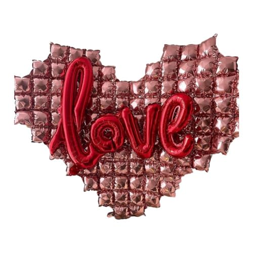 Torribala Herzförmiger Ballon-Hintergrund, Wandfolienballon, Liebesbrief-Luftballons für Hochzeitsfeier, Happy Valentines Day E von Torribala