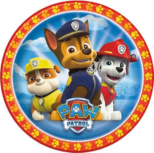 Paw Patrol Runde Tortenaufleger 20CM - Geburtstag Tortenbild Zuckerbild Tortenplatte Oblate Kuchenzuckerplatte von Torten Deko Shop