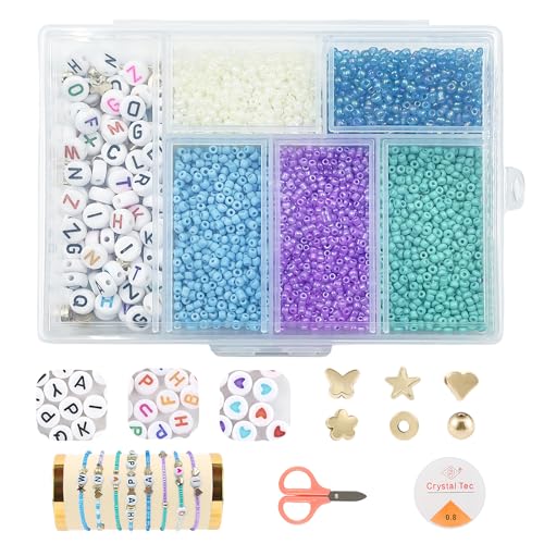 Torytoe Perlen Bunte, 2mm Perlen Für Armbänder, Armbänder Selber Machen 5177 Beads for Jewellery Making, Bunte Perlen zum Auffädeln Erwachsene für DIY Perlen Set Schmuck Bracelet Making Kit, Feiertage von Torytoe