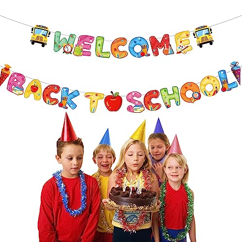 Toseky Back to School Cupcake Toppers,Flaggen zur Schuleröffnung | Erster Schultag, Klassenzimmer-Hängedekoration, Schul-Hänge-Swirl-Party-Dekoration für Zeremonien, Partys von Toseky