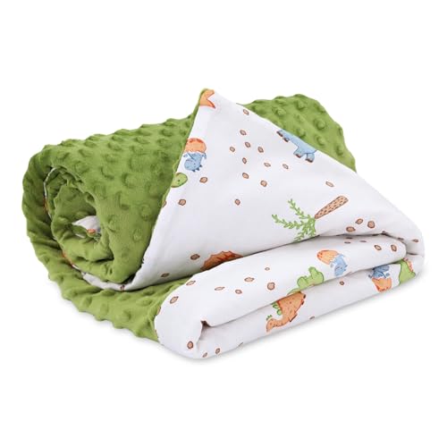 Babydecke Kuscheldecke Baby Decke Sommerdecke mit Plüschstoff 75x100 cm - Kinderdecke Kinderwagen Blanket Babydecken Kinderwagendecke und Erstausstattung für Neugeborene und Kinder von Totsy Baby