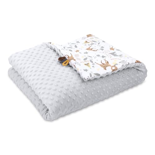 Kinderwagendecke Baby Winter mit Plüschstoff 75x100 cm - Kinderdecke Kuscheldecke Kinderwagen Decke Neugeborene Babydecke Hirsch von Totsy Baby