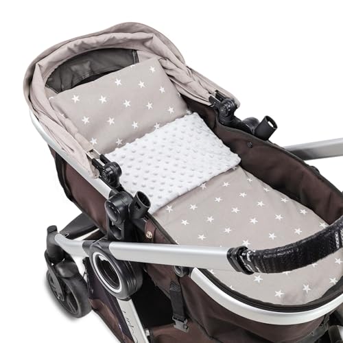 Kinderwagendecke Baby Winterdecke mit Plüschstoff 75x60 cm + Kissen 35x30 cm - Kinderdecke Kuscheldecke Kinderwagen Decke für Kinder Neugeborene Outdoor Babydecke Schmusedecke 3. Sternen von Totsy Baby