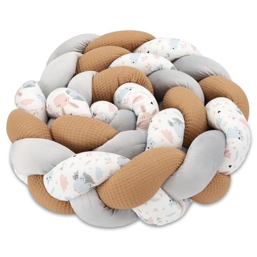 Totsy Baby Kuschelkissen Kinder Kissen Deko 200 cm - flauschig Dekokissen Kinderzimmer Kinderkissen Zierkissen geflochten Baumwolle Velvet Eulen von Totsy Baby