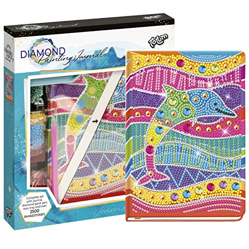 Totum Diamond Painting Journal: Diamantbastelset Notizbuch Delfin mit über 1500 Strasssteinen von Totum