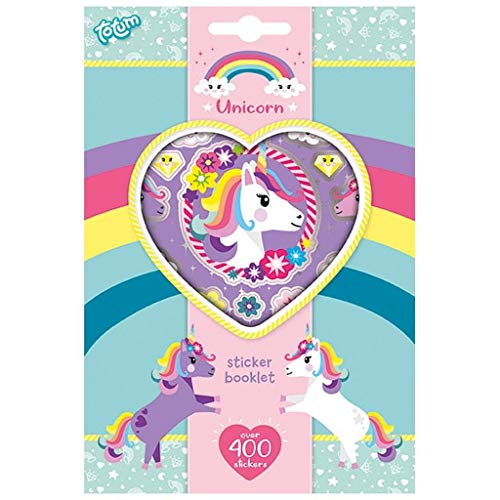 Unicorn Stickerbuch - Gestalte zauberhafte Einhornwelten mit 400 verschiedenen Motiven wie Einhörnern, Diamanten und Buchstabenstickern, für Scrapbooking und Bastelarbeiten von Totum