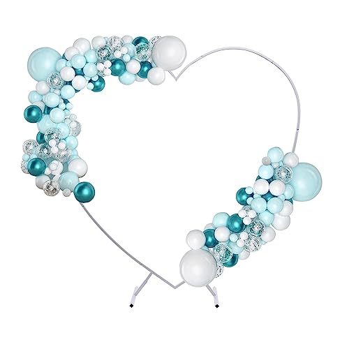 Herz Ballon Bogen Große Metall Hochzeit Rahmen 2 * 2.1m Blumen Stand für Party Zeremonie Veranstaltungen Dekoration (Weiß) von TouTToNG