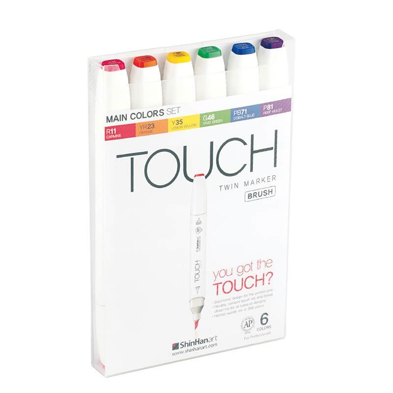 Twin Brush Marker Main Colors 6teilig von Touch