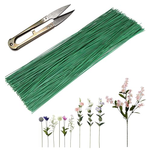 Blumendraht Kunstoff, 50 Stück Blumenstamm Draht Grün, Floristikdraht DrahtstäbeGartendraht Blumenstieldraht, 30 cm Drahtstäbe zum Basteln für Künstliche, Bouquet Dekor von Toulifly