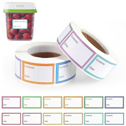 Lebensmitteldatum Etiketten, 1000 Stück Klebeetiketten zum Beschriften, Gefrieretiketten Self-Adhesive Jar Labels, Handmade Marmeladen Aufkleber Blank Labels für Gläser, 25 x 40 mm von Toulifly