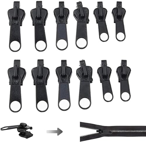 Reißverschluss zipper Ersatz, 12 pcs Fix Reißverschluss Zipper, Zipper Pull Fixer, Reißverschluss Zieher, Ersatz Zipper für Reißverschluss, reißverschluss zieher reparatur für Jacken, Koffer, Ruckäcke von Toulifly