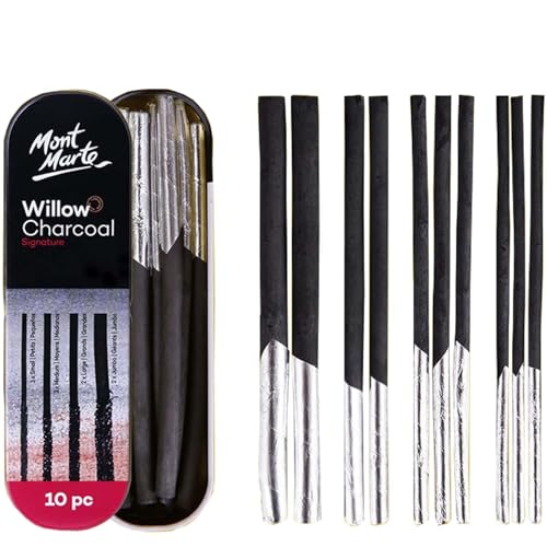 10 Stück Zeichenkohle Set - Professionelle Skizzierstifte für Kunstdesign, Skizzieren, Malen und Entwerfen. Must-Have Zeichenstifte Professionell Set （Kleiner X3，Mittel X3，Großer X2，Extra großX2） von Tovbmup