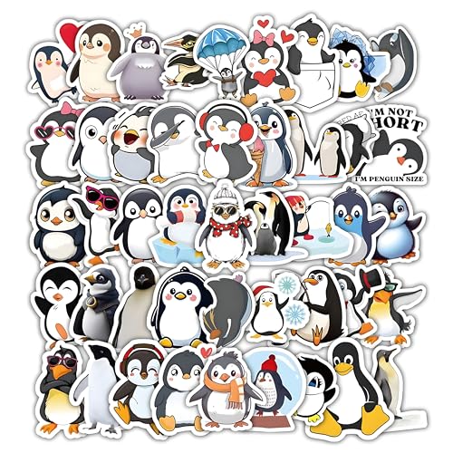 60 Stück Pinguin Aufkleber - Vinyl Wasserdicht für Laptop, Skateboard, Auto, Motorräder uvm. Süßes Tier Sticker Set für Kinder, Teenager und Erwachsene. von Tovbmup