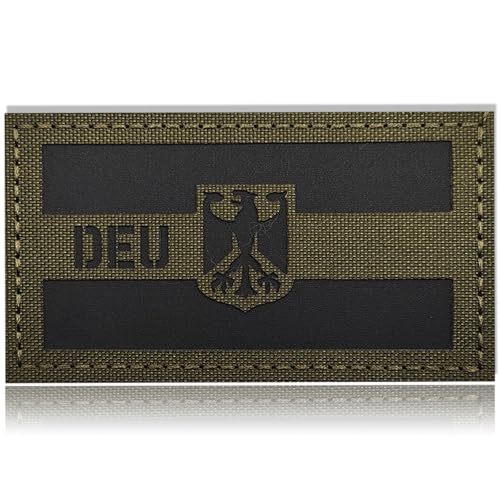 Deutschland IR Infrarot Reflektierende Patches Klett,German IR Flag Tactical Patches Hook and Loop Applique,Voll bestickte Militär Aufnäher,für Mützen, Taschen, Westen, Uniformen/Eagle von Tovbmup