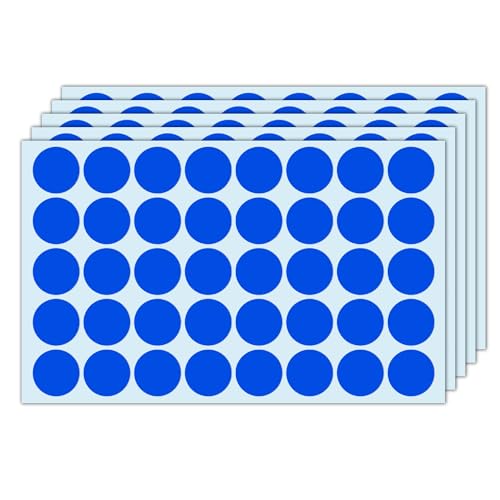 1000 Stück, 25mm - Klebepunkte Blau, Blaue Punkte Aufkleber Sticker, Runde Punktaufkleber Markierungspunkte von TownStix