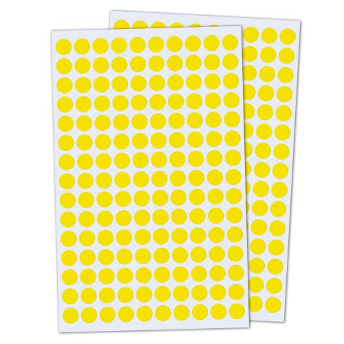 10mm Klebepunkte Etiketten Aufkleber Selbstklebende - (15.000 Stück, Gelb) von TownStix