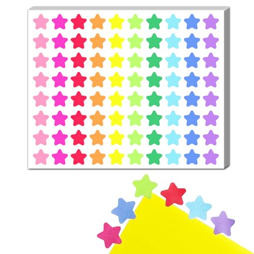 4800 Stück, 12mm - Sticker Sterne Aufkleber Klebesterne Bunt - 10 Farben von TownStix