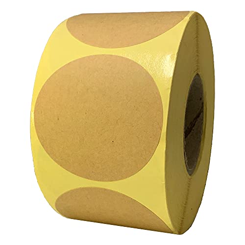 500 Stück - 50mm Kraftpapier Aufkleber Rund, Etiketten Selbstklebend zum Beschriften von TownStix