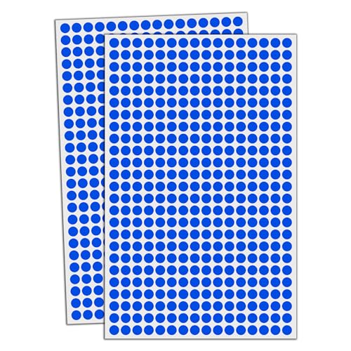 6000 Stück, 8mm Klebepunkte Runde Punktaufkleber Etiketten Markierungspunkte - Blau von TownStix