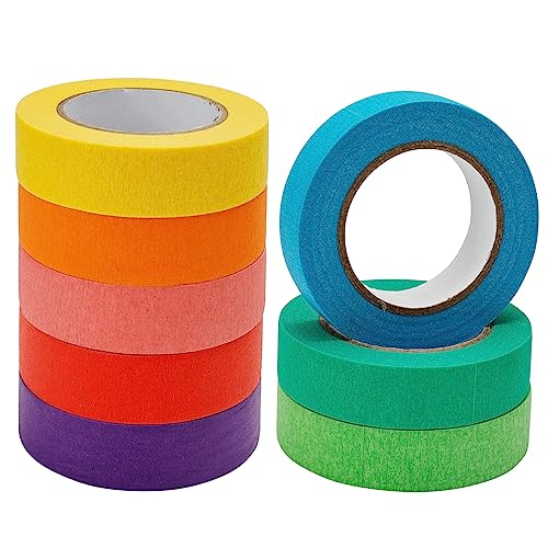 Towviy Washi Tape,15mm x 13m Regenbogen Farbe masking tape 8 Roll Klebeband bunt Vintage Washi Tape Beschreibbare Bastelband für Scrapbooking dekoratives Handwerk von Towviy