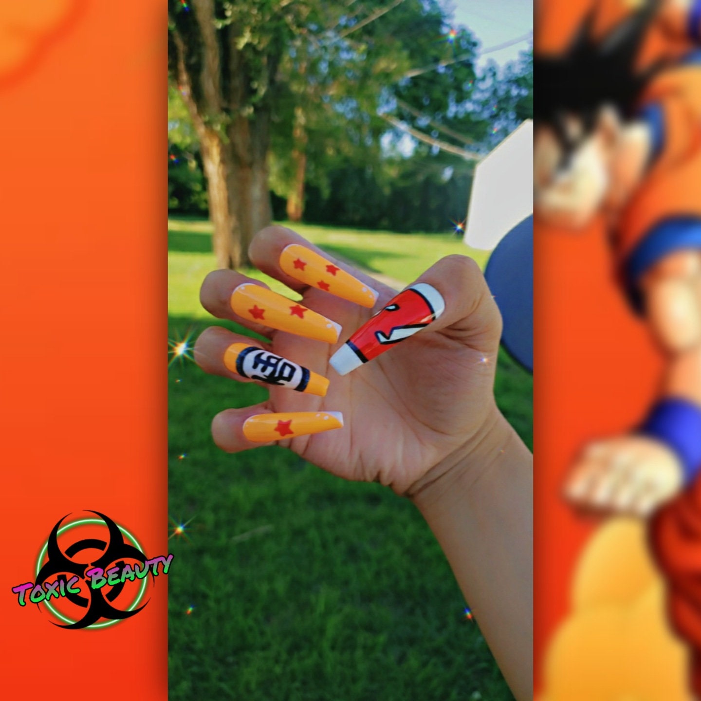 Super Handbemalte Anime/Manga Theme Auf Nägel Drücken von ToxicBeautyNailArt