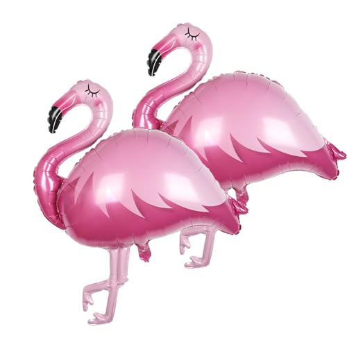 2 Stück Flamingo-Luftballons, Aluminium-Luftballons, Hawaii-Thema, Flamingo, aus Aluminium, tropische Party, Dekoration für Hochzeit, Geburtstag, Strandparty von Toyhood