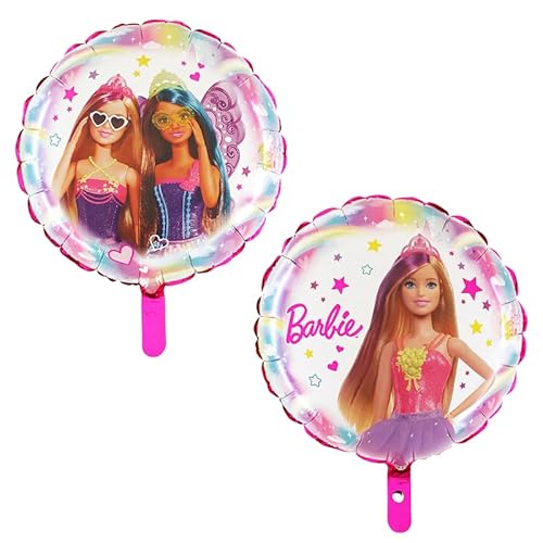 Toyland® 18 Zoll doppelseitiger Barbie-Charakter runder Folienballon mit Punkten – Partydekorationen für Kinder von Toyland