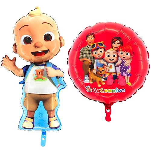 Toyland® 2er-Pack Cocomelon-Ballons – Großer Baby-JJ-förmiger Ballon 81 cm (32 Zoll) & runder Cocomelon-Familienballon 45,7 cm (18 Zoll) – Partydekoration für Kinder von Toyland