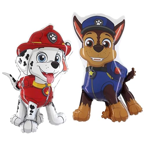 Toyland® 2er-Pack Paw Patrol-Ballons – 89cm (35 Zoll) Chase-und 86 cm (34 Zoll) Marshall-Charakterballons – Partydekoration für Kinder von Toyland