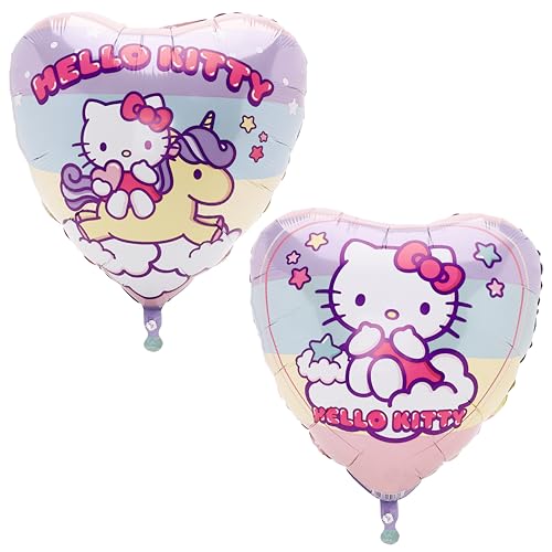 Toyland® 46 cm (18 Zoll) doppelseitiger Hello Kitty-Folienballon in Herzform – Partydekoration für Kinder von Toyland