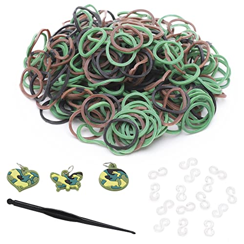 Toyland® Loom Band Nachfüllpackung – 300 Loom Bands mit Clips, Anhängern und Haken inklusive (Camouflage) von Toyland