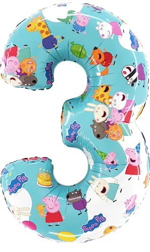 Toyland® Folienballon Peppa Wutz, George & Friends, 66 cm – Kinder-Party-Luftballons – Nummer 1–6 erhältlich von Toyland