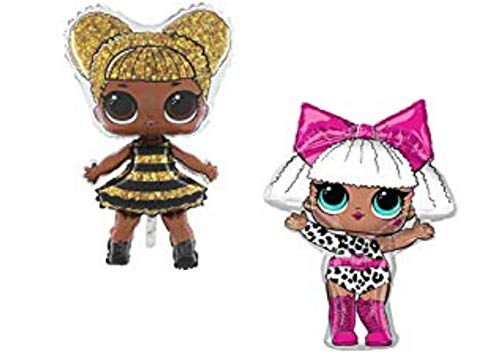 Toyland Packung mit 2-35 "LOL Überraschungsfolienballons - Queen Bee + Diva Girl - LOL Party von Toyland