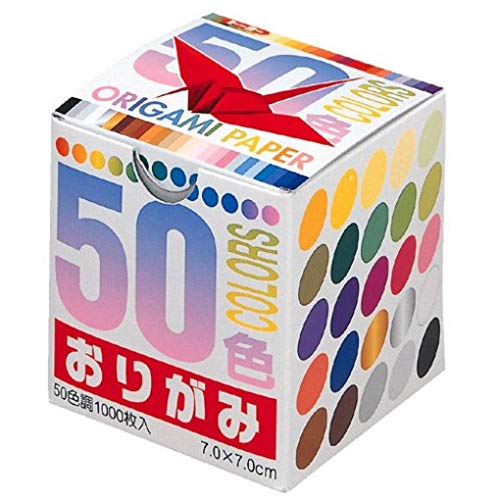 Origami-Papier, 50 Farben 7,0 cm, 1000 Blatt, Großpackung Nr. 001024 von トーヨー