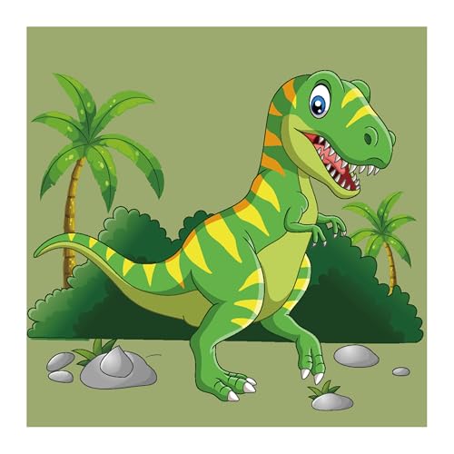 Toyone Diamond Painting Kinder Dinosaurier Set – 5D Diamant Malerei Set mit Rahmen, DIY Kunst für Kinder ab 4 Jahre, ideale Geschenkidee für Jungen und Mädchen (18 x 18 cm) von Toyone