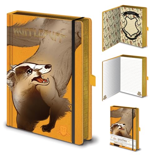 Toys & Gamers Harry Potter | Aufwendiges HUFFLEPUFF | A5 Notebook | Offizielles Lizenzprodukt von Pyramid International