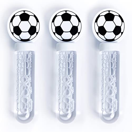 Toyseum 24 x Fußball Blasen für Fußball Partytüten, Fußballfüller für Jungen & Mädchen Partytüte, 3-Loch Fußball Bubble Zauberstab, Spaß und einfach zu blasen, Multi-Pack von 24 von Toyseum