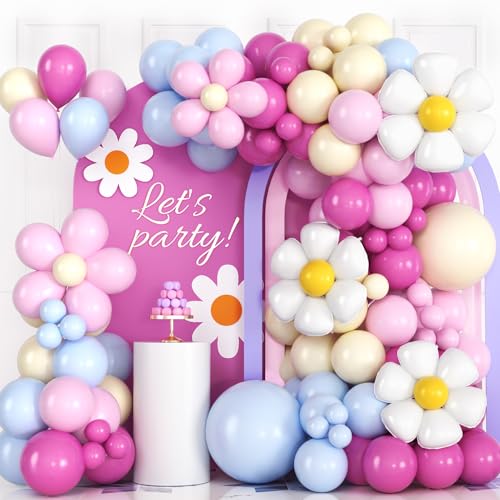 Toyssa Rosa Blau Luftballon Girlande Gänseblümchen Geburtstagsdeko mit Daisy Folienballons, Gänseblümchen Deko Bunte Luftballon Girlande für Geburtstag Hochzeit Babyparty Toyssa Rosa Blau Luftballon Girlande Gänseblümchen Geburtstagsdeko mit Daisy Folienballons, Gänseblümchen Deko Bunte Luftballon Girlande für Geburtstag Hochzeit Babyparty von Toyssa