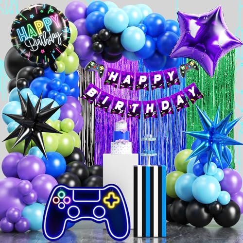 Toyssa Videospiel Geburtstagsdeko Kinder Gaming Party Deko Geburtstag mit Luftballons Blau Lila Lametta Vorhänge Folienballon Banner Ballon Girlande Gamer Gaming Party Dekoration für Kinder Jungen Toyssa Videospiel Geburtstagsdeko Kinder Gaming Party Deko Geburtstag mit Luftballons Blau Lila Lametta Vorhänge Folienballon Banner Ballon Girlande Gamer Gaming Party Dekoration für Kinder Jungen von Toyssa