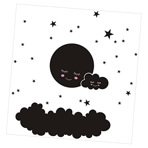 1 Satz -Mond-Wandaufkleber world swelter wall sticker weinachtsdeko cloude für Schlafzimmerdeko für Mädchen Wandtattoos für das Wohnzimmer Wolkentapete PVC Black Toyvian von Toyvian