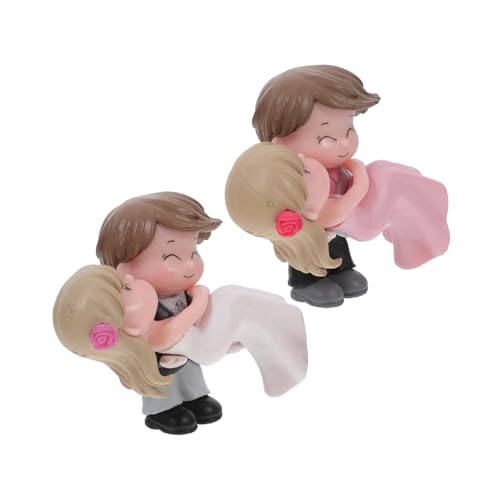 1 Satz Prinzessin Umarmungspaar Ornament Hochzeit Plüsch Funkeln Kuchendeckel Statuen Jubiläum Kleine Brautpaarfiguren Paar Figuren Fee Geburtstag Pappbecher Vinyl 2 Paar Toyvian von Toyvian